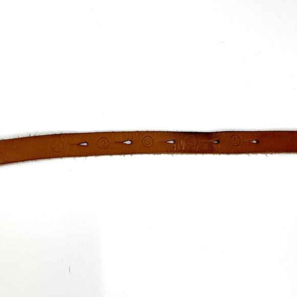 Scotch & Soda Women\'s L Brown Leather Skinny Belt with Embossed Numbers Preppy main image 4